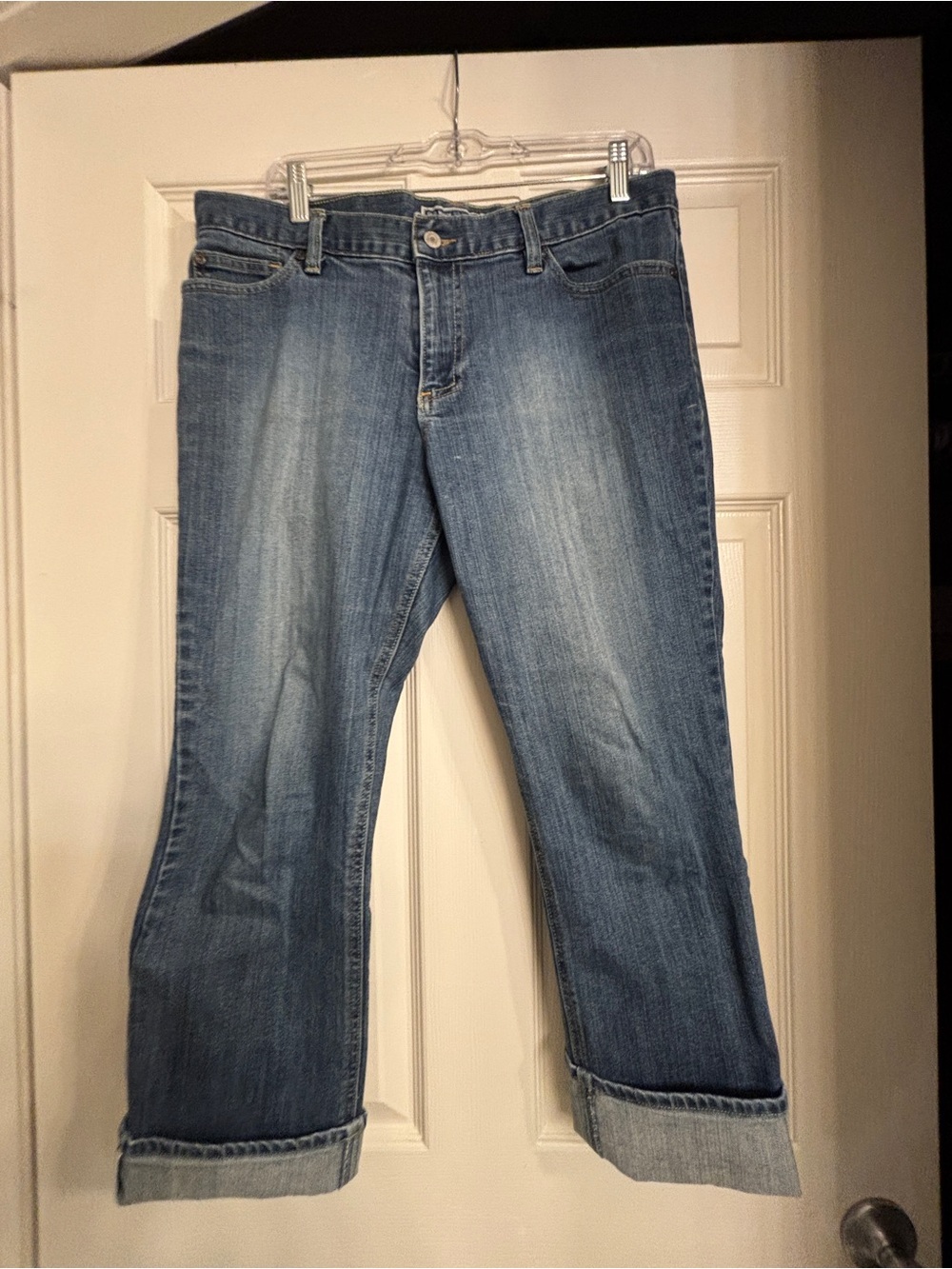 Old Navy Mid-Rise Cropped Blue Jeans